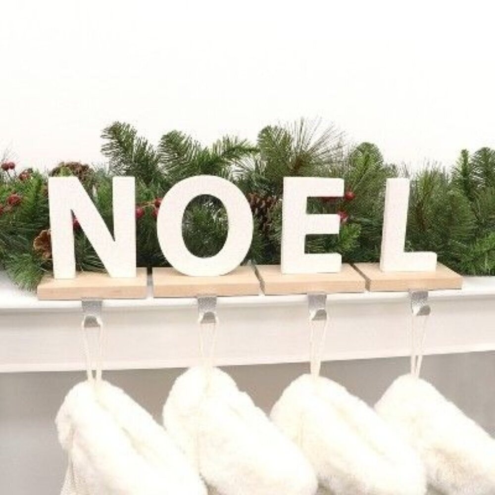 Wondershop Noel Stocking Holder‎ Set White Glitter – Target Christmas 2019 NIB